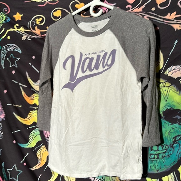 Vans Women’s baseball style 3/4 long sleeve T-shirt Size Small - Picture 1 of 5